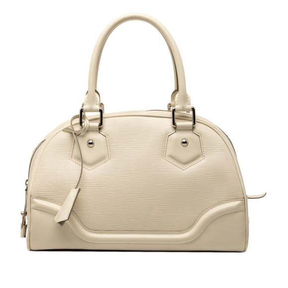Louis Vuitton Epi Bowling Montaigne PM Handbag M5932J Ivoire White Leather Wo...